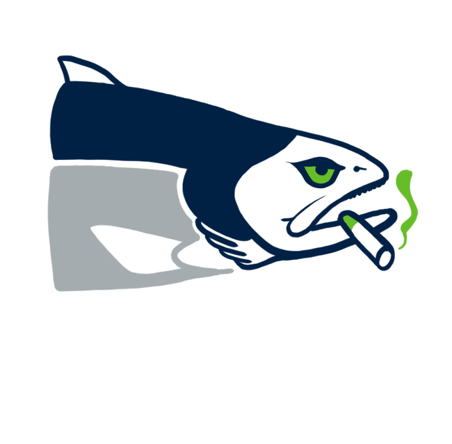 Seattle Seahawks Smoked Salmon Logo iron on transfers